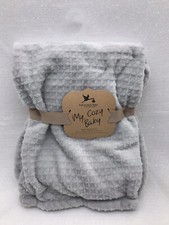 Adirondack Baby Blanket My Cozy Baby 30x40 Gray Squares Unisex Security Lovey