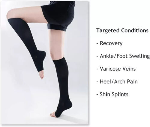 NHS COMPRESSION FLIGHT SOCK TRAVEL ANTI SWELLING FATIGUE SPORT SUPPORT STOCKINGS - Picture 4 of 9