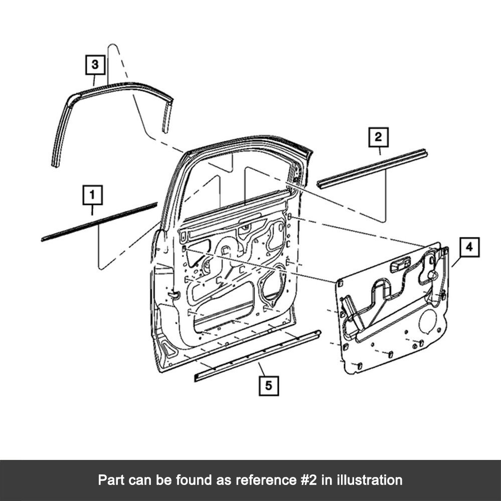 Durango Aspen Front Door Window Glass Run Seal Inner Beltline Sweep Mopar OE OEM