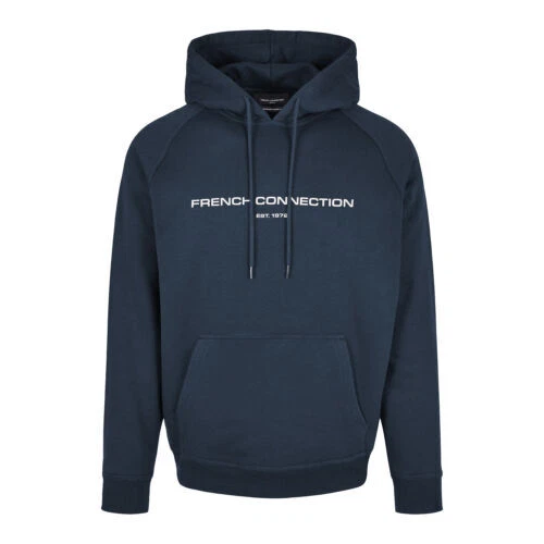 French Connection Mens Hoodie French Logo Regular Fit Soft Feel