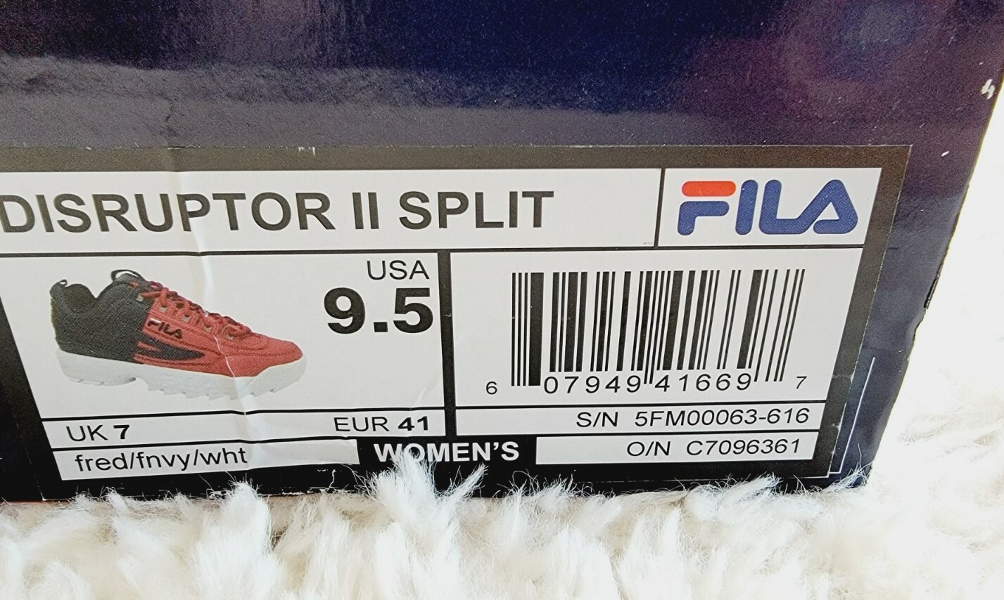 FILA Disruptor II Split Blue Red White Retro Women's Size 9.5 image 10
