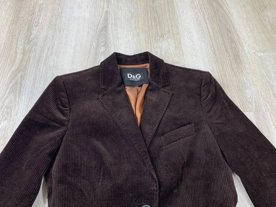 Womens corduroy blazer Dolce Gabbana Size 42 Color Brown - Image 4 of 4
