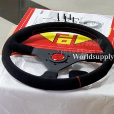 MOMO MonteCarlo 350mm 14' Suede Leather Thickened Spoke Sport Steering Wheel