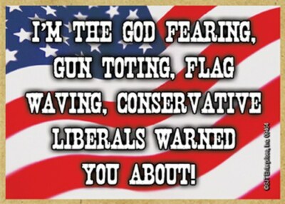 I'm the God fearing gun toting flag waving... New Wood Fridge Magnet 2.5X3.5 A37