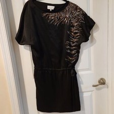 Adam.Lippes stunning black evening dress with gold and silver sequins size 4