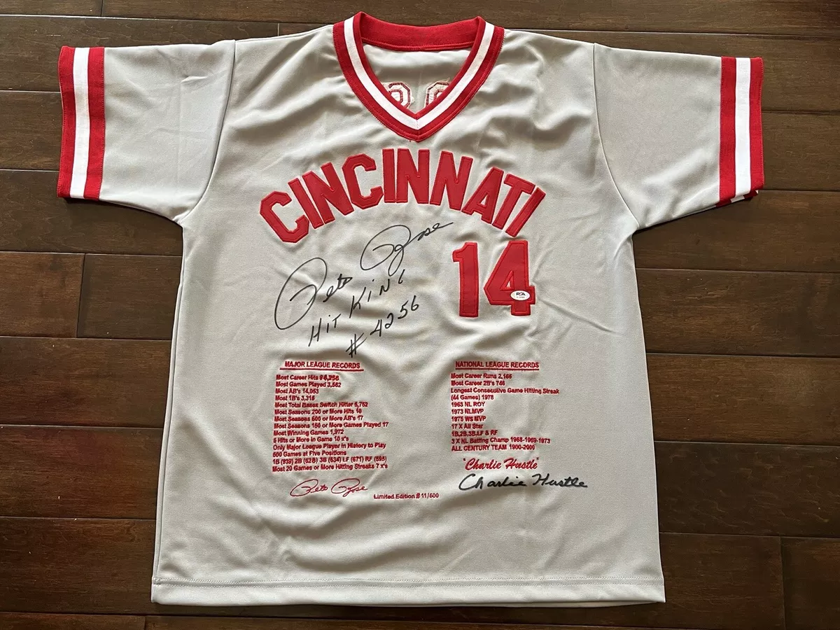 Pete rose store autographed jersey