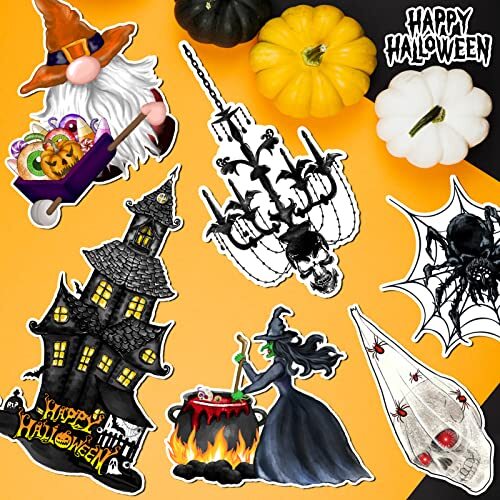 16 Halloween-Magnetaufkleber Für Garagentor & Kühlschrank - Bunt, Wetterfest - Partydeko Für Innen & Außen