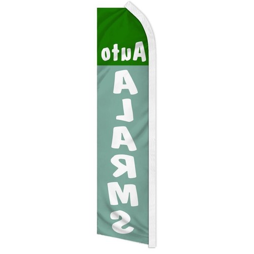 10 x "ALARMAS AUTOMÁTICAS" Publicidad Super Bandera Swooper Banner Letrero de Negocios Verde - Imagen 2 de 10