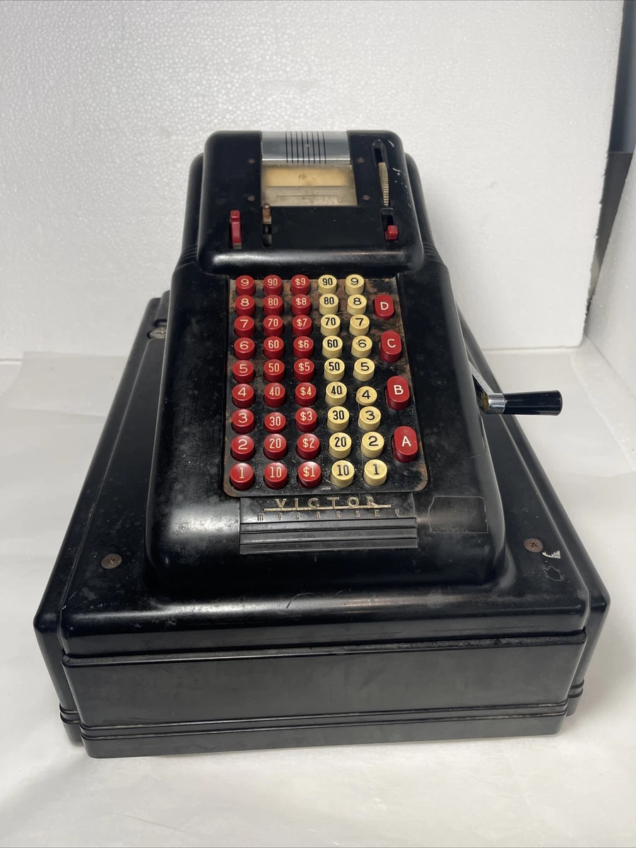 1950 s VICTOR Cash Register with Original Key parts orn repair. Read