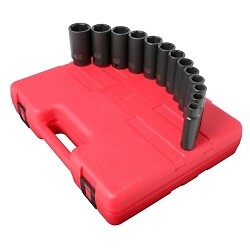 Sunex Tools 2651 13 Pc. 1/2'' Drive Sae Deep Impact Socket Set