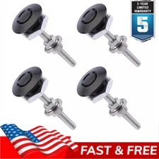 4PCS Push Button Bonnet Hood Pin Lock Clip Kit Car Quick Release Bumper Latch