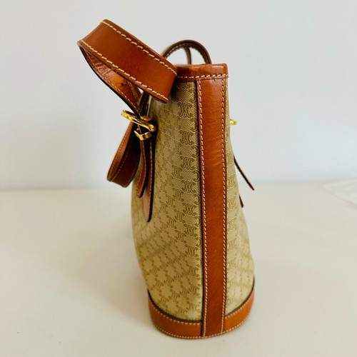 ECHT CELINE MACADAM CANVAS UND LEDERBESATZ BUCKET SCHULTERTASCHE VINTAGE - Bild 3 von 15