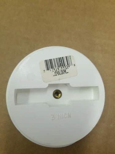 Jones Stephens P49-930 3" PVC DWV  Plug With Brass Insert - Picture 1 of 5
