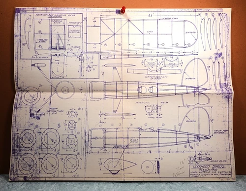 LOCKHEED SIRIUS REDWING BALSA FREE FLIGHT MODEL AIRPLANE PLANS 18" WINGSPAN