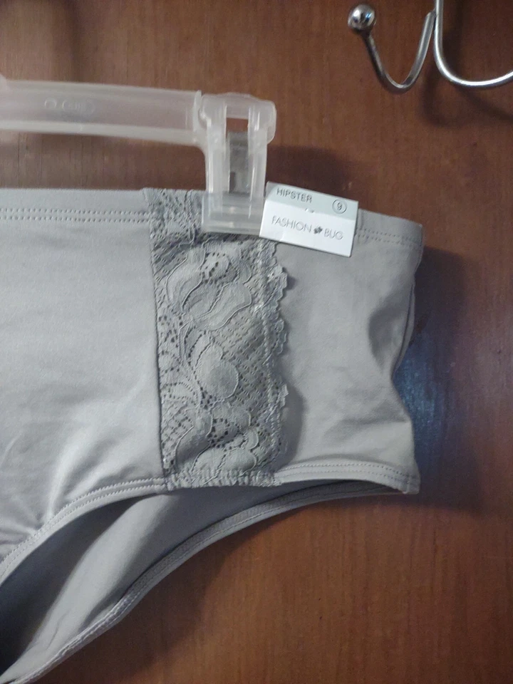 Panty Hipster De Colección Moda Bug Gris Encaje Nylon Talla 9 XXL NUEVO CON ETIQUETAS Foto 2 de 4