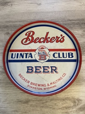 Beckers Uinta Club Beer Evanston Wyoming Tray