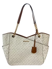 Michael Kors Jet Set Travel Large Chain Shoulder Tote, Vanilla