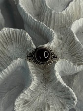 Vintage 925 Sterling Silver Amber Ring Size 9