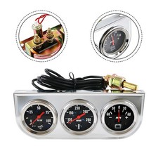 52mm Triple Gauge Cluster Ammeter Oil Pressure Temperature for Engine 12 24V