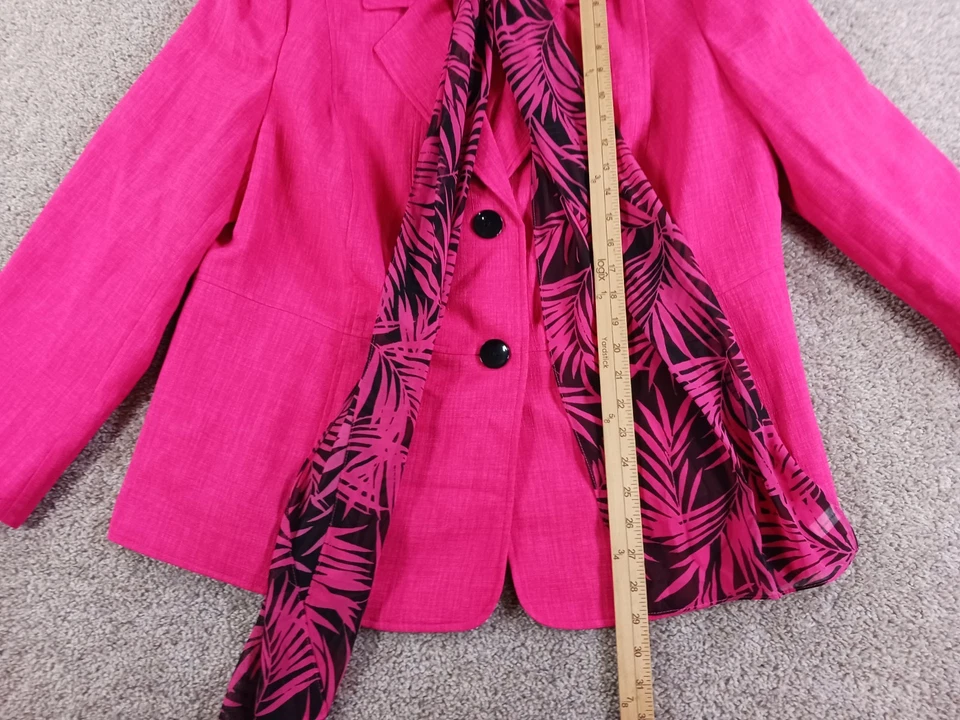 Chaqueta Le Suit 18W Mujer Rosa 2 Botones con Corbata Forrada Foto 3 de 4