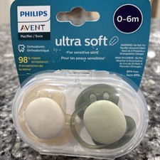 New Philips AVENT Ultra Soft Pacifiers 0-6 Months Sterilizing Case clear