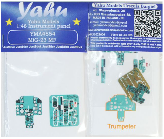 Yahu Models YMA4854 Mikoyan MiG-23MF Instrument Panel 1:48