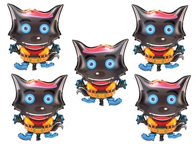 5x Folienballon Wolf Helium Ballon Luftballon Kindergeburtstag Schwarz