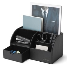 Schreibtisch Organizer Leder Bürobedarf Stiftehalter mit Schublade