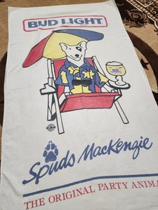1987 Spuds Mackenzie Bud Light x Large Beach Towel Original Party Animal