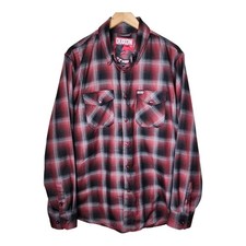 Dixxon Flannel Shirt The Count Red Pearl Snaps Limited Edition Mens XL