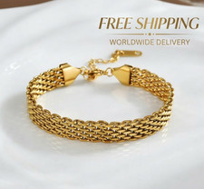 Gold Chain Bracelet for Women Titanium Steel Fashion Jewelry Adjustable Link