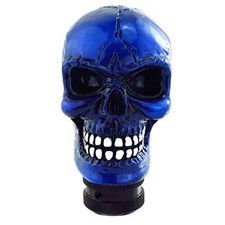 Skull Gear Shift Head Resin Shifter Knob Car Transmission Shifting Navy Blue