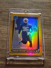 Carlos Basham RARE Gold Refractor Rookie SP Investment Card  Non Auto Bills . rookie card picture