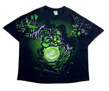 Vintage Taz Looney Tunes Wizard AOP T-shirt Tag Size XL Single Stitch