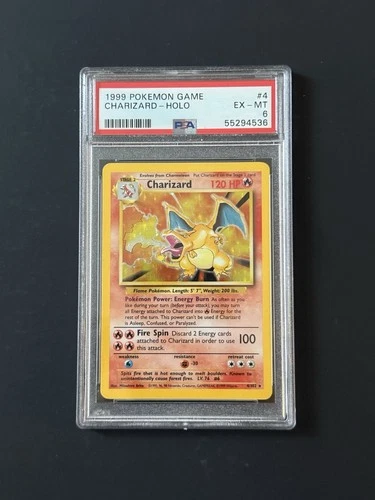 Charizard Holo - 4/102 - Base Set Vintage WOTC Pokémon Card - PSA 6