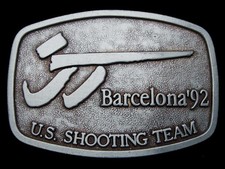 LB17158 VINTAGE 1992 BARCELONA '92 U.S. SHOOTING TEAM BELT BUCKLE