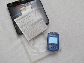 Official Sega Dreamcast Blue VMU HKT-7000 Box Instruction Manual Batteries