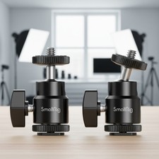 2-Pack Mini Ball Head Camera Mount with Adjustable Viewing Angle and Cold Shoe