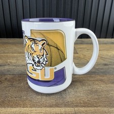 NCAA Louisiana State University Enhanced Logo 15 oz. White Purple Coffee Mug