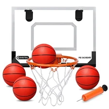 Larger 17" x 12" Indoor Basketball Hoop with 9" Large Dunk Rim for Shatterproof