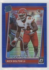 2021 Panini Donruss Optic Rated Rookie Blue Hyper Prizm Nick Bolton #275 0jk3