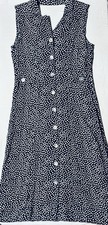 R&K Originals Vintage Long Lightweight Button Polka Dot Dress Womens 6 Excellent