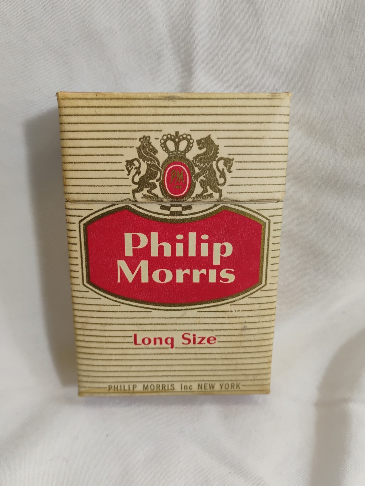Vintage Philip Morris Cigarettes Pack Empty Long Size with STAMP No Warning