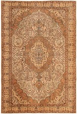 Vintage Hand-Knotted Area Rug 6'3" x 9'6" Traditional Oriental Wool Carpet