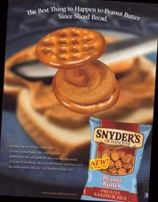 Snyder's of Hanover Pretzel Sandwiches Peanut Butter Vintage Print Ad 2005