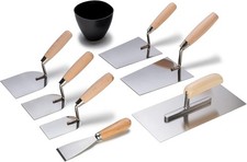 Stuckateur Werkzeug Set 8 tlg. | Putzkelle Maurerkelle aus Edelstahl |