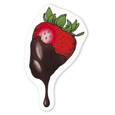 Aufkleber Sticker "Schokolade getaucht Erdbeere" (DW046423)