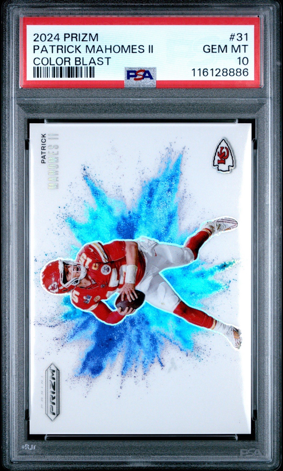 2024 Panini Prizm Color Blast Patrick Mahomes SSP Kansas City Chiefs PSA 10