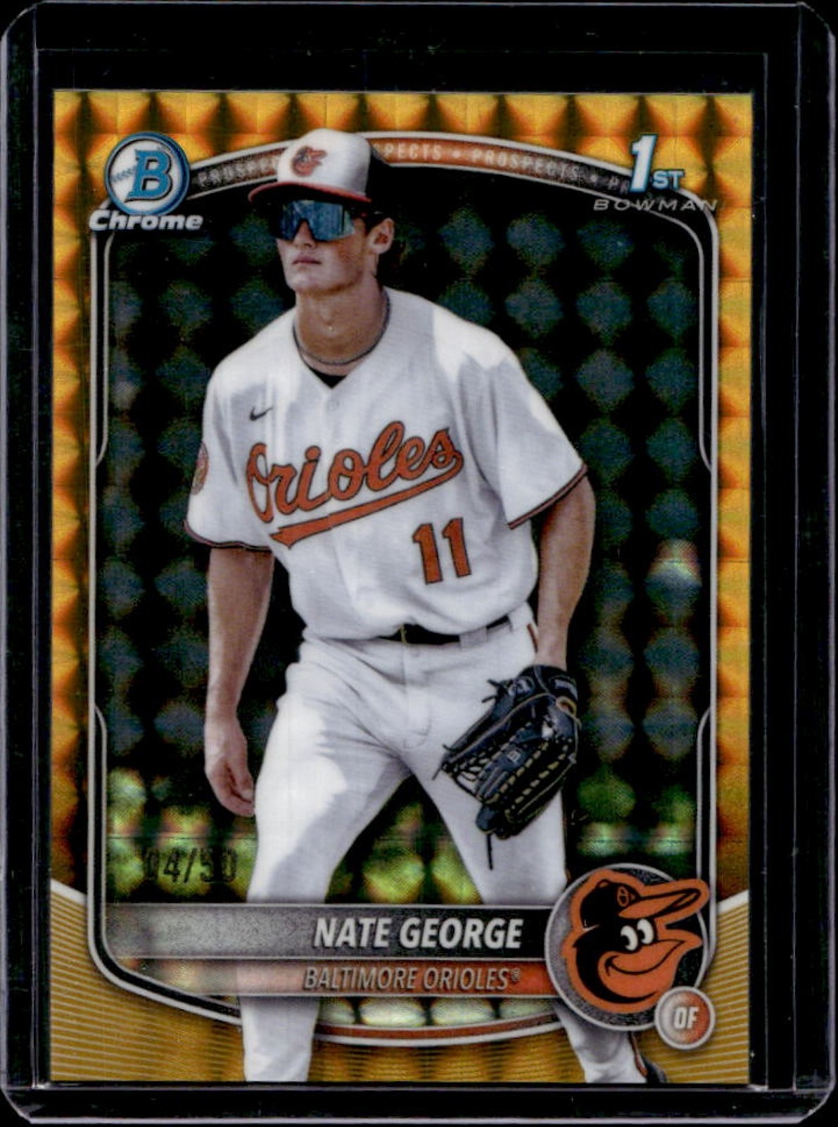 2025 Bowman Chrome Nate George Gold Geometric Refractor 1st #/50