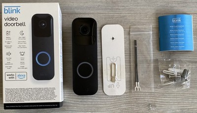 Blink Video Türklingel HD Live View 2-Wege Audio Smart Alexa Akku WiFi schwarz